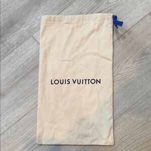 Louis Vuitton Cream Dust Bag with Blue Ribbon